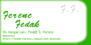 ferenc fedak business card